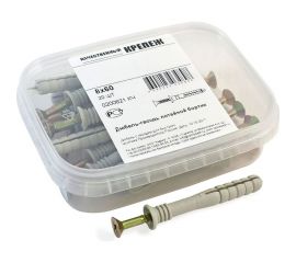 Дюбель-гвоздь Качественный КРЕПЕЖ потайной бортик, 8х60, 20 шт 0200621 КЧ 