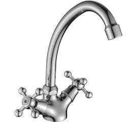 Двуручный смеситель для кухни Decoroom с высоким повортным изливом DR54028 