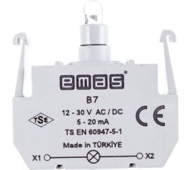 Блок-контакт подсветки Emas B7 с синим светодиодом, серия B, 12-30 В AC/DC B7 