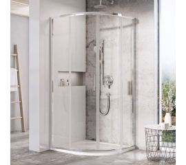 Душевой уголок четверть круга Ravak Blix Slim BLSCP4-80 см, блестящий профиль, прозрачное стекло X3BM40C00Z1 