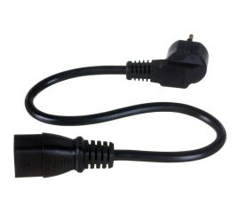 Шнур питания LANMASTER C19-Schuko, 3х1.5, 220В, 16А, черный, 0.5 метра LAN-PP19/SHA-0.5-BK 