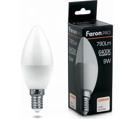Светодиодная лампа FERON PRO LB-1309 Свеча E14 9W 6400K OSRAM LED 38061 