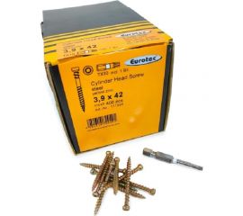 Саморезы Eurotec Cylinder Head Screw 3.9x42 TX10, цилиндр., 400 шт. + бита 111900 