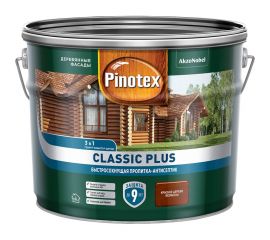 Быстросохнущая пропитка-антисептик 3в1 PINOTEX CLASSIC PLUS (красное дерево; 9 л) 5479762 