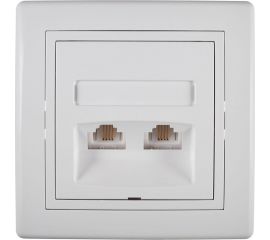 Телефонная розетка Aling-conel PRESTIGE 2xRJ12 6/4 Cat3, белая 613.00 113060 