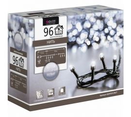 Электрогирлянда GLOS Нить, 10 м, 96 сверхъярких холодных белых светодиодов GLR1015-W-T 