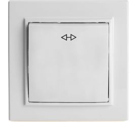 Перекрестный переключатель STEKKER 1-клавишный psw10-9009-01, 250в, 10а, серия эрна, белый, 39925 