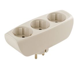 Тройник с заземлением и шторками SP-3e-I ЭРА слоновая кость, 3 гнезда ЭРА Б0002370 
