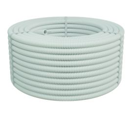 Гофрированная труба Экопласт HFFR легкая, с зондом, без галогена, ПЛЛ диам.16мм ПВ-0(100м) белый 20116HFR-W 