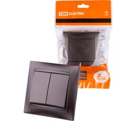 2-клавишный выключатель TDM Лама 10А шоколад SQ1815-0502 