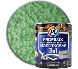 Грунт эмаль по ржавчине 3 в 1 молотковая Profilux зелёная 0,8 кг МП00-000457 
