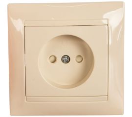 Розетка с защитной шторкой, слоновая кость 2П 10А 250В TDM Лама SQ1815-0110 