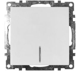 1-клавишный выключатель STEKKER с индикатором механизм GLS10-7101-01, 10А, Катрин, белый 39299 