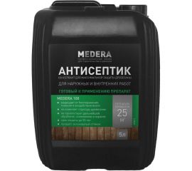 Невымываемый универсальный антисептик для древесины Medera 100 готовый состав для наружных и внутренних работ, 5 л 2008-5 