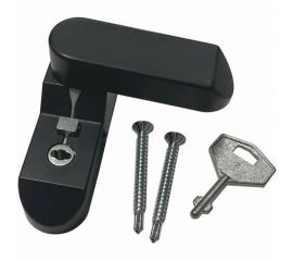 Блокиратор открывания окна INTERNIKA флажковый, с ключом, черный RAL 9005 INT0096.06 