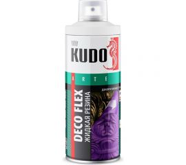 Аэрозольная краска в баллончике KUDO DECO FLEX для декоративных работ ЖИДКАЯ РЕЗИНА прозрачная KU-5351 