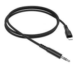 Аудио кабель Hoco UPA18, Lightning - джек 3.5, 1м, черный, 6931474755957 