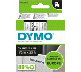 Картридж с лентой Dymo S0720530 12 мм, 7 м, пластик, черный на белой ленте DYMO45013 