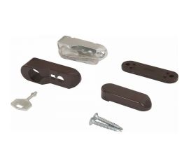 Блокиратор открывания окна INTERNIKA флажковый, с ключом, коричневый RAL 8019 INT0096.05 
