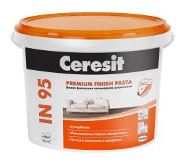 Шпаклевка полимерная готовая Ceresit IN 95 5 кг универсальная 52712 2247429 