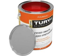 Грунт-эмаль TURY АУ по ржавчине 3 в 1, красная (RAL 3020), 0.9 кг T1-00007188 