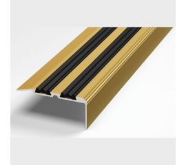 Порог угловой алюминиевый ЛУКА (68х31 мм, 1,8 м, анодированный, Золото) УТ000005138 