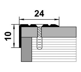 Порог угловой алюминиевый Лука 24x10 мм, 1,35 м, декоративный, Дуб арктик УТ000009578 