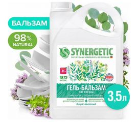 Гель-бальзам для мытья посуды и детских игрушек SYNERGETIC Эвкалипт и горный чабрец 3.5 л 103354 