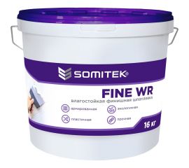 Влагостойкая финишная шпатлевка SOMITEK FINE WR 16 кг 36008 