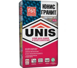 Плиточный клей UNIS Юнис-Гранит 25 кг, класс C1TE 24670 4607005180018 