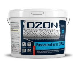 Фасадная краска OZON ВД-АК 115С FASSADENFARBE SILIKON высококачественная, силиконовая, прозрачная, 9 л, 12 кг ВД-АК-115С-12 