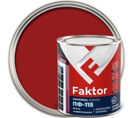 Универсальная эмаль ПФ-115 ЯРОСЛАВСКИЕ КРАСКИ FAKTOR красная, банка 0,8 кг 214721 