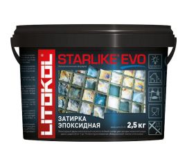 Эпоксидный состав для укладки и затирки мозаики и керамической плитки LITOKOL STARLIKE EVO S.130 GRIGIO ARDESIA 2.5 кг 485180003 