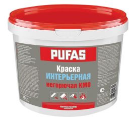 Интерьерная негорючая краска Пуфас КМ0 неморозостойкая. 10л 15,7кг RAL 9003 белый тов-184361 