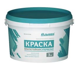 Краска Альмира супербелая интерьерная влагостойкая 3 кг 00-00000069 