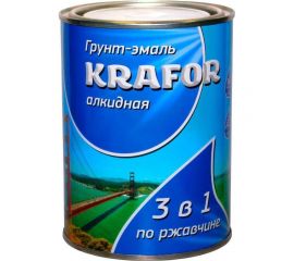 Алкидная грунт-эмаль по ржавчине Krafor шоколадная 1.9 кг 6 26699 