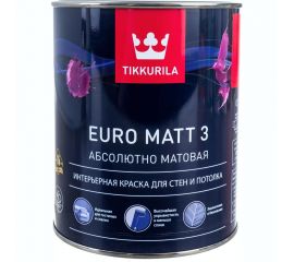 Интерьерная краска TIKKURILA euro matt-3 база с 0,9 л 40600 