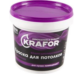Краска для потолков Krafor Супербелая в/д 1.5 кг 42168 