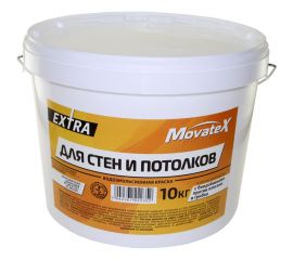 Водоэмульсионная краска Movatex EXTRA для стен и потолков, 10 кг Т11873 