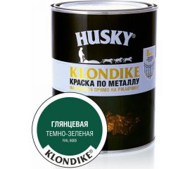 Краска по металлу глянцевая темно-зеленая HUSKY Klondike 0,9 л 26166 