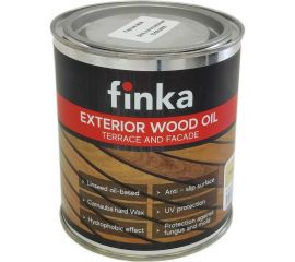 Масло для террас и фасадов Finka Exterior Wood Oil для внутренних и наружных работ, льняная основа, Мербау (Мerbau), 0.75 л FO-075M 