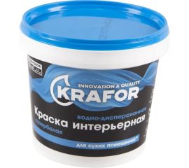 Интерьерная краска Krafor Супербелая в/д 1.5 кг 42169 