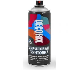 Аэрозольная акриловая грунтовка Decorix (матовая; черная; 520 мл) 0108-02 DX 
