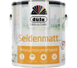 Эмаль Dufa SEIDENMATT полуматовая белая 2,5 л Н0000002527 