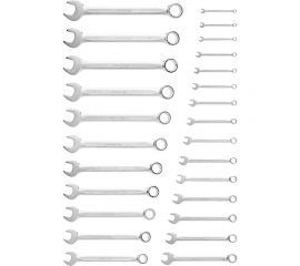 HOEGERT TECHNIK Набор комбинированных ключей 6- 32 мм, 26 шт., сталь CrV, DIN 3113 HT1W496 