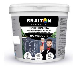 Грунт-краска BRAITON paint ВД антикоррозийное покрытие по металлу, серая, 3 кг арт.2552 