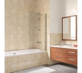 Vegas-Glass Шторка на ванную профиль глянцевый хром стекло прозрачное EV LUX 75 08 01 R 