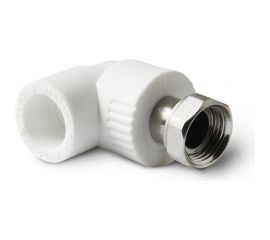 PRO AQUA PP-R Угольник с накидной гайкой Белый 20-1/2 PA29208b 