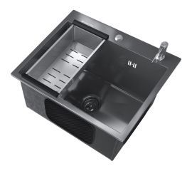 Мойка ULGRAN STEEL 500 Х 450, цвет «чёрная брашированная сталь» 