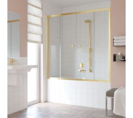 Vegas-Glass Шторка на ванную профиль золото стекло прозрачное Z2V 170 09 01 